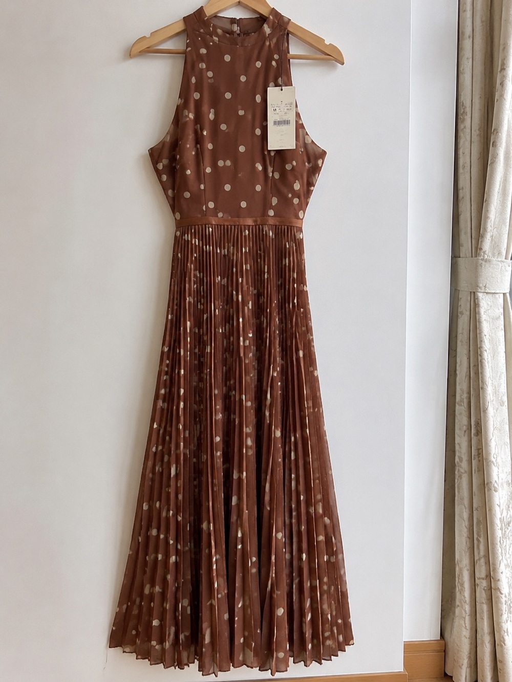 Zimmermann Rust Halter Polka Dot Maxi Dress - Picture 3 of 4